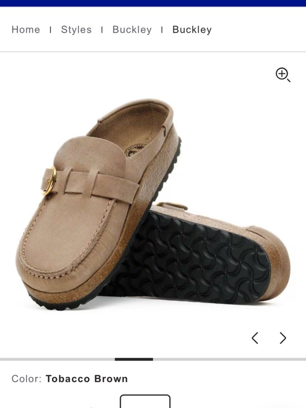 Birkenstock Buckley Tobacco Brown Suede Mule with Gold Buckle - Picture 4 of 10